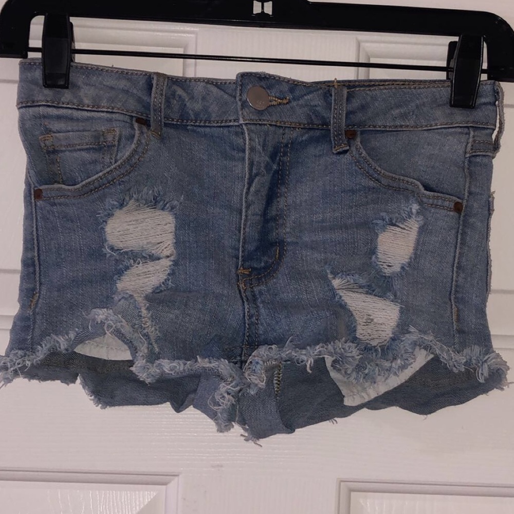 Blue denim shorts